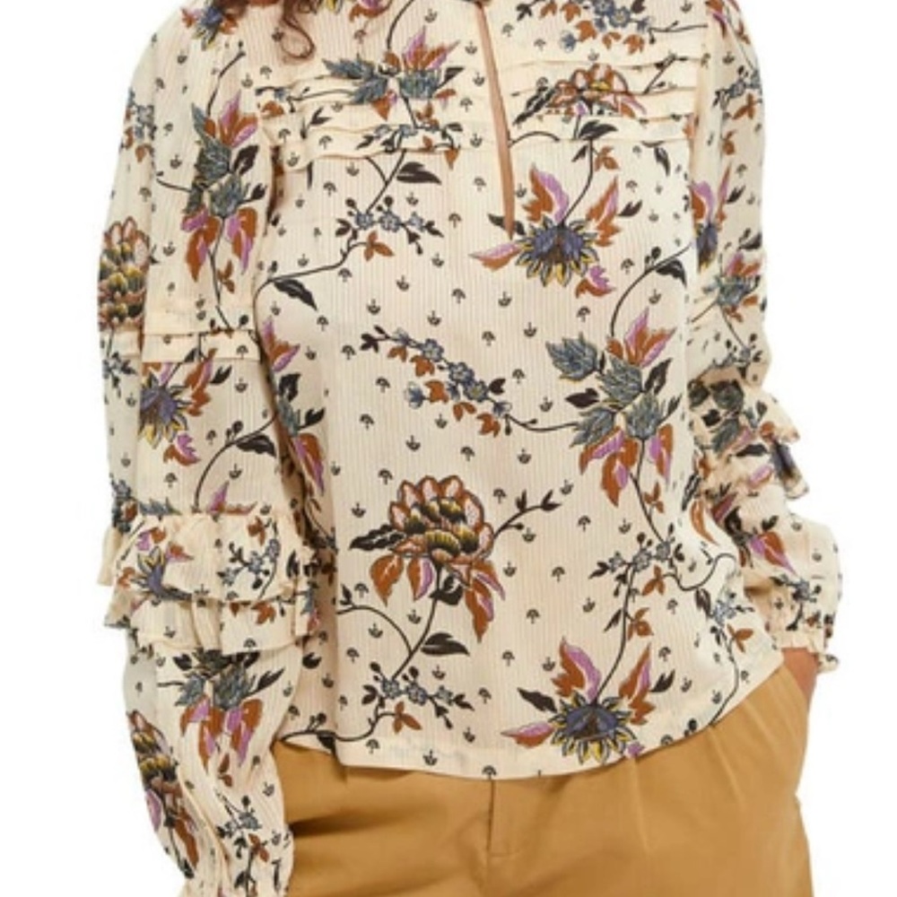 Scotch & Soda Cream Floral Blouse